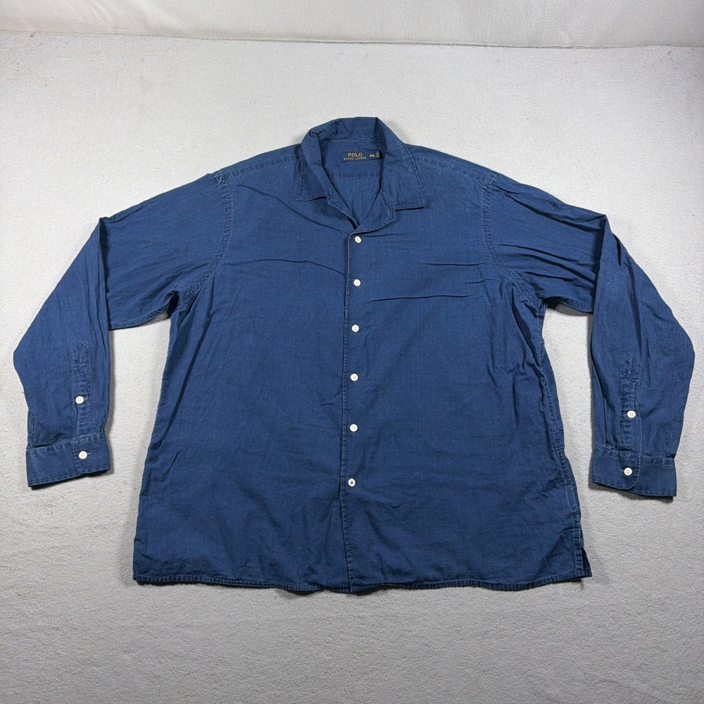Polo Ralph Lauren Pajama Top Men XXL Relaxed Fit Navy Blue Lounge Sleepwear